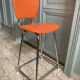 Duo of chair and stool 1970 orange and chromes