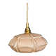 Suspension abat-jour vintage art déco en opaline rose