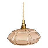 Vintage art deco lampshade pendant lamp in pink opaline