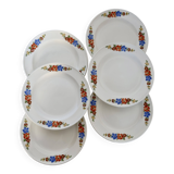 6 Royal Sphinx Maastricht earthenware dessert plates made in Holland earthenware polychrome floral pattern