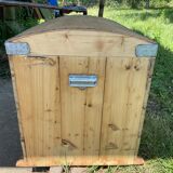 Raw wooden chest with a secret drawer