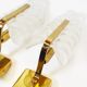 Pair of brass and glass wall lamps by Carl Fagerlund for Orrefors
