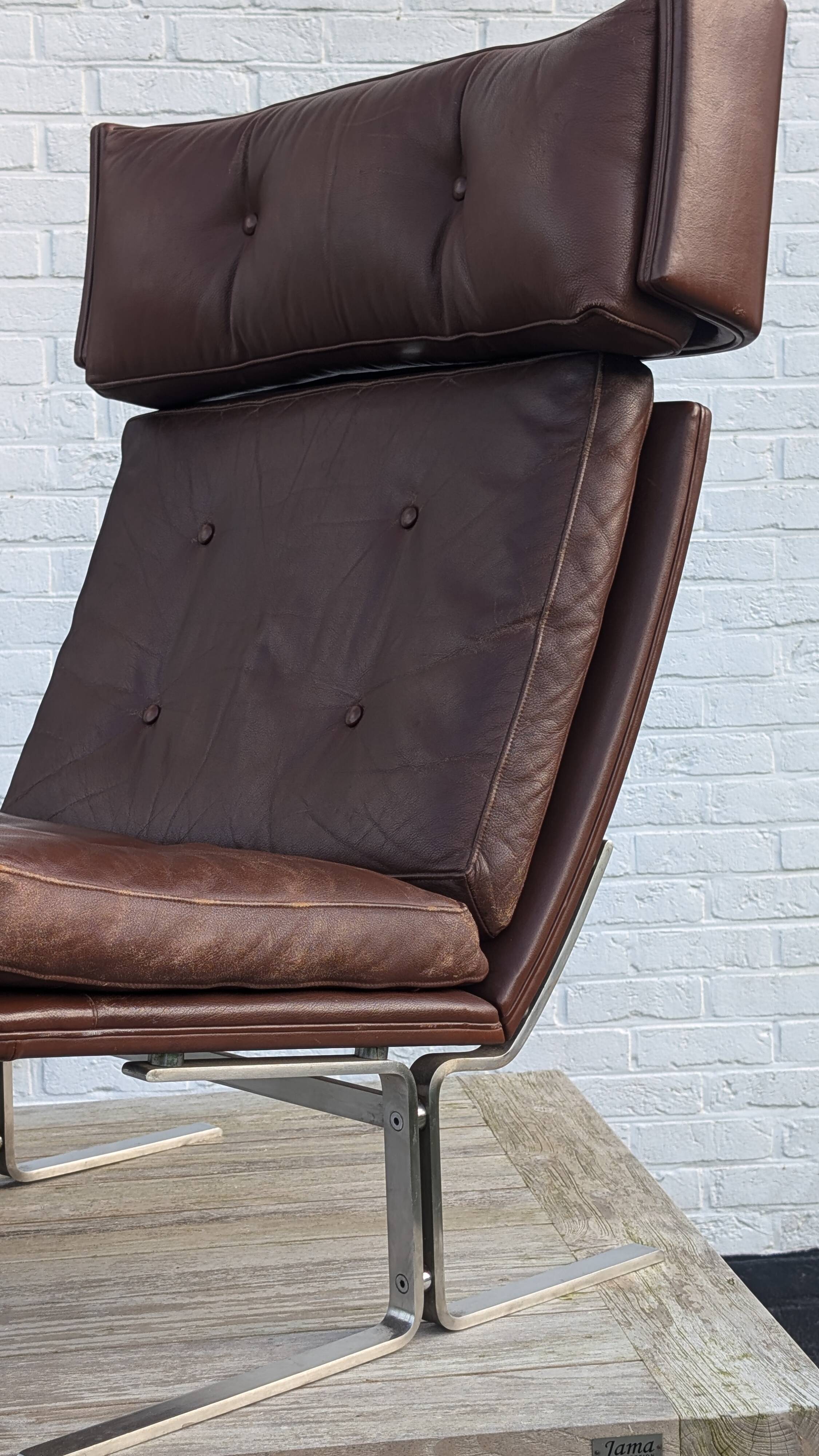 Unique piece - Danish chrome and leather armchair attributed to Poul Nørreklit