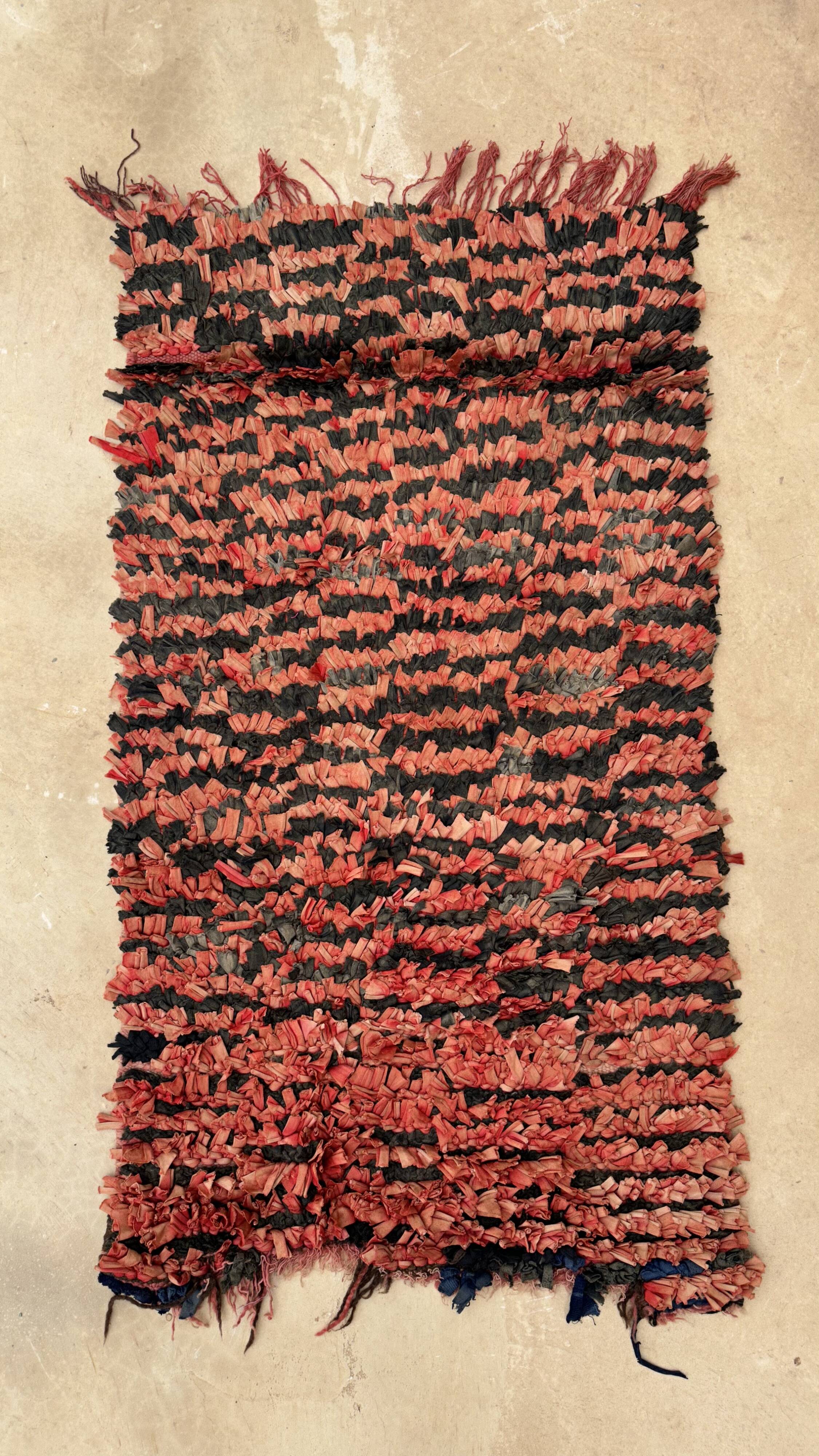 Colorful Boucherouite Moroccan rug - 64 x 119 cm