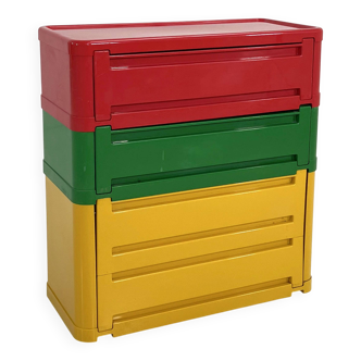 Multicolor cabinet, model “4964”, by Olaf Von Bohr for Kartell, 1970