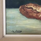 Still life, oil on panel signed