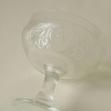 Vintage footed dessert bowls in molded glass - fruit motifs