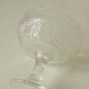 Vintage footed dessert bowls in molded glass - fruit motifs