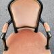 Louis XV style armchair in French pink beige velvet
