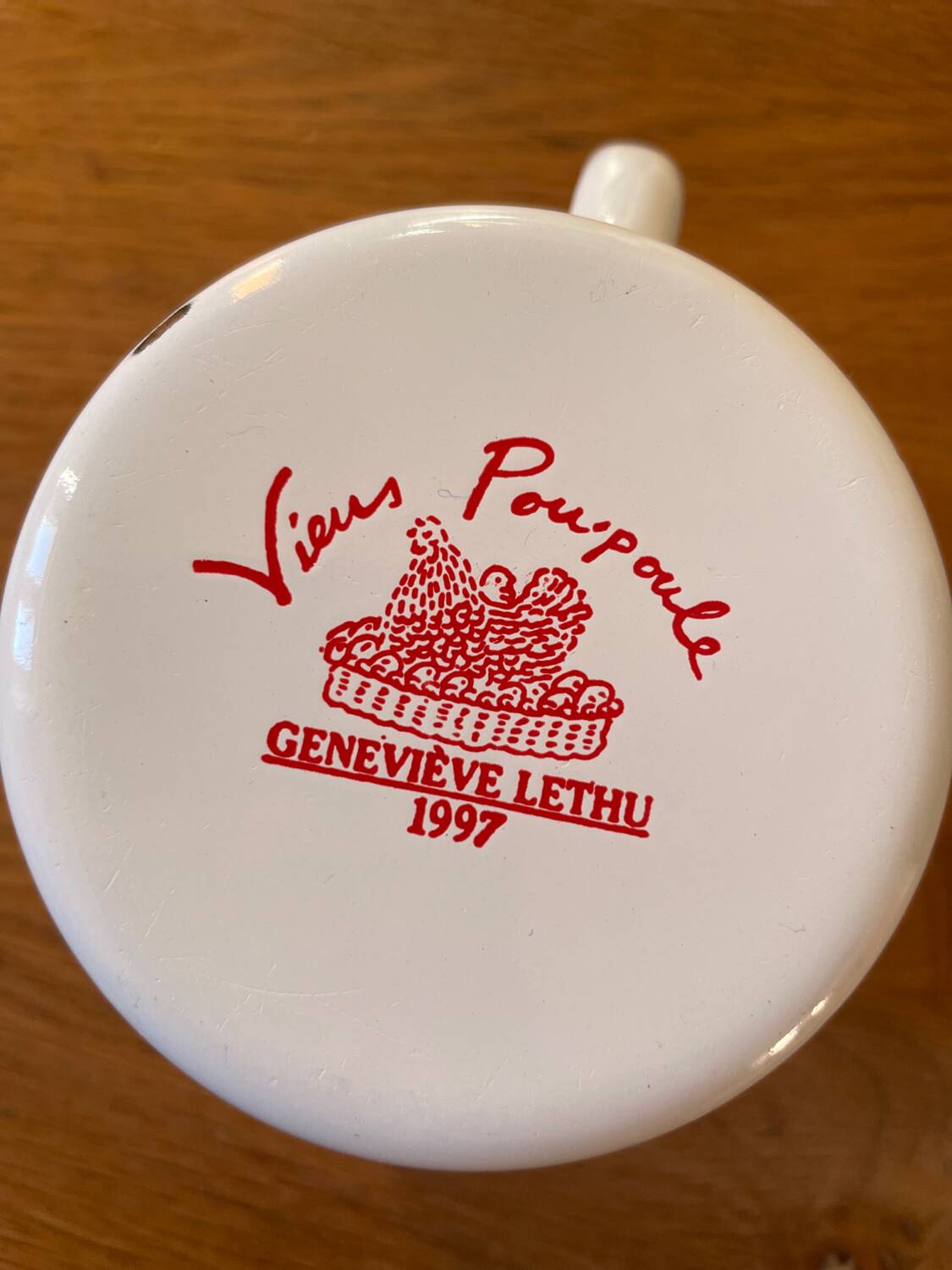 Duo of Geneviève Lethu enameled cups