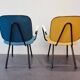 Set of two armchairs in yellow and blue 1950s/60s