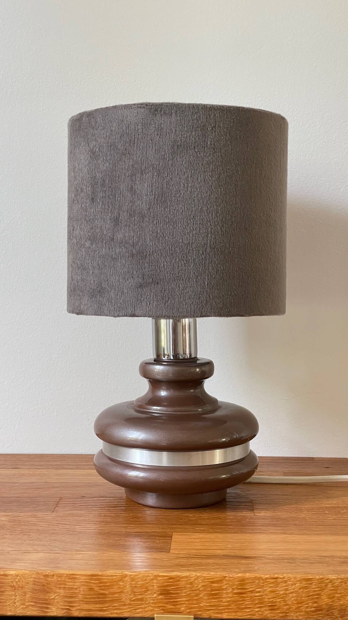 Ceramic lamp with aluminum rim 70s