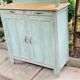 Parisian buffet patine celadon green and bluish grey