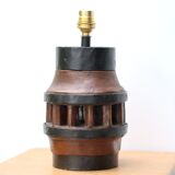 Folk art lamp base in wood and metal, 1970s