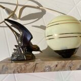 Vintage bird art deco lamp