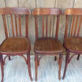 4 Mahieu bistro chairs in turned wood of the 30s