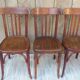 4 Mahieu bistro chairs in turned wood of the 30s