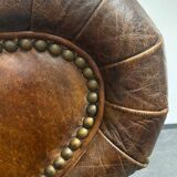 Handcrafted Brown leather Chesterfield Club Armchair