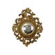 Classic Vintage Butler Mirror Gold Baroque Frame Witch's Eye Fifties