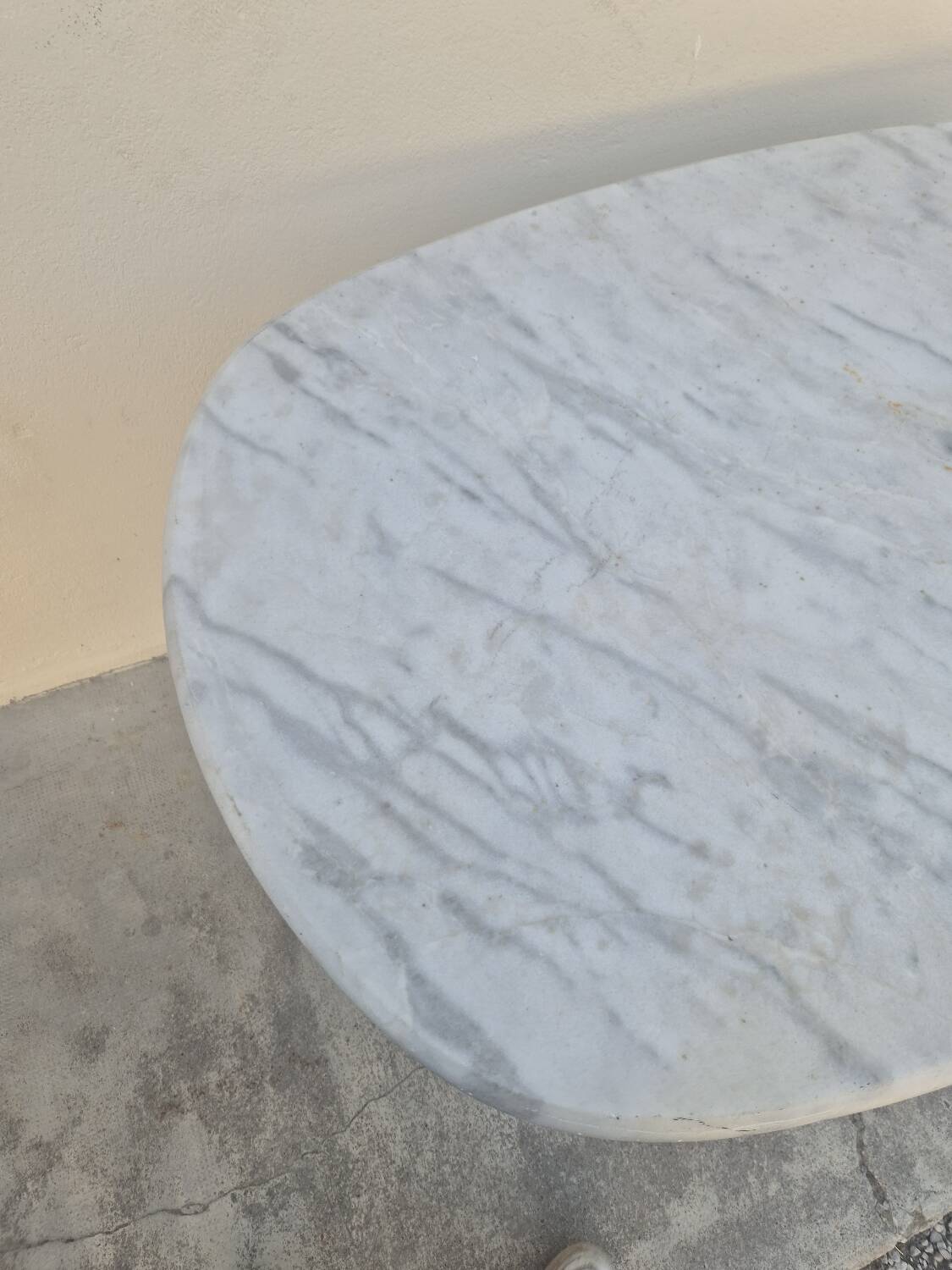 Antique cast iron and marble bistro restaurant table