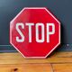 Stop red traffic sign original 1970's driving school sign man cave