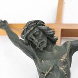 Antique realistic wooden crucifix, France ca. 1850