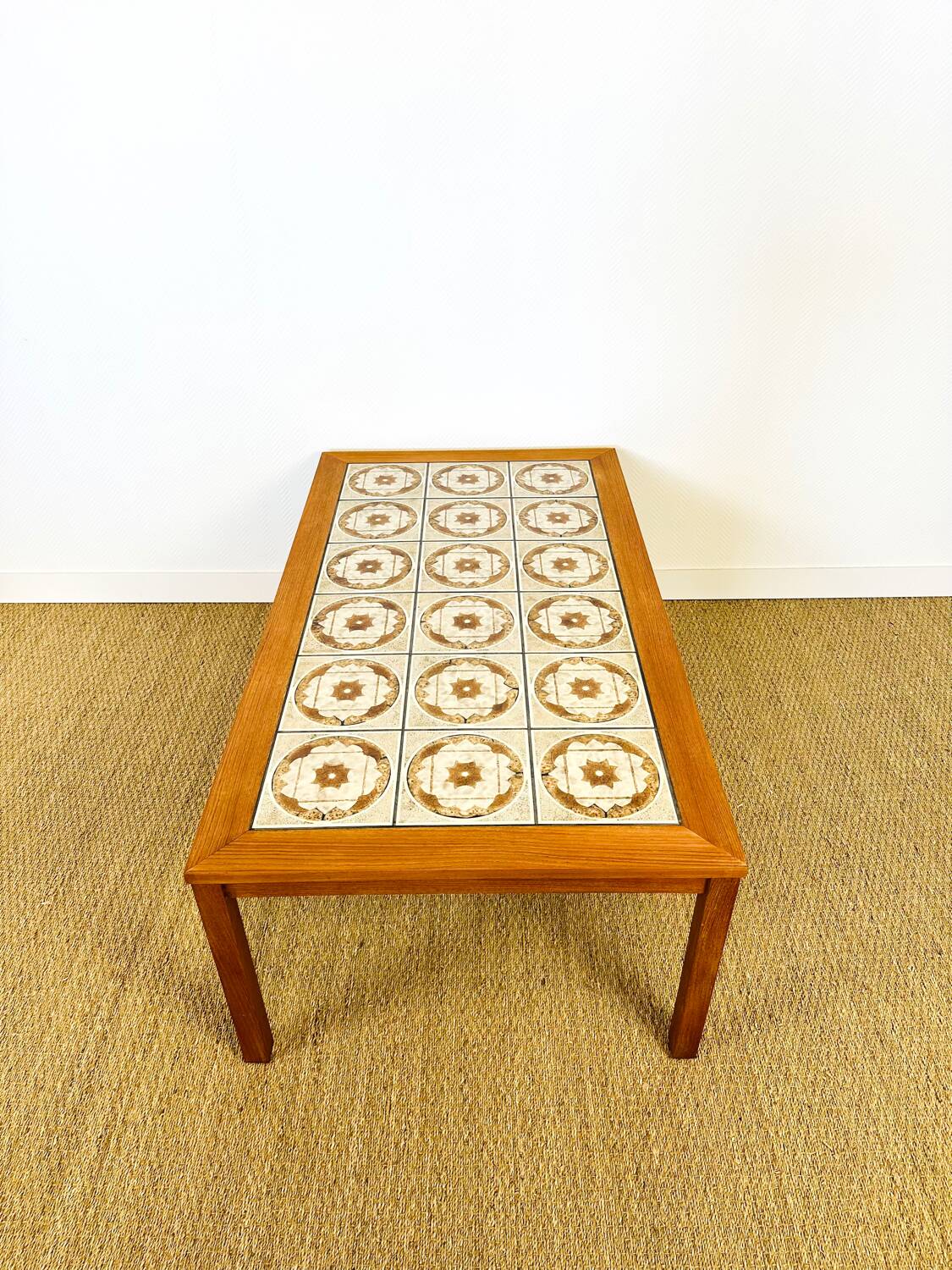Scandinavian teak and ceramic coffee table, 1960s