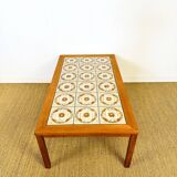 Scandinavian teak and ceramic coffee table, 1960s