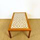 Scandinavian coffee table in teak and ceramic 1960