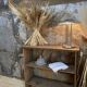 Antique shelf in raw wood
