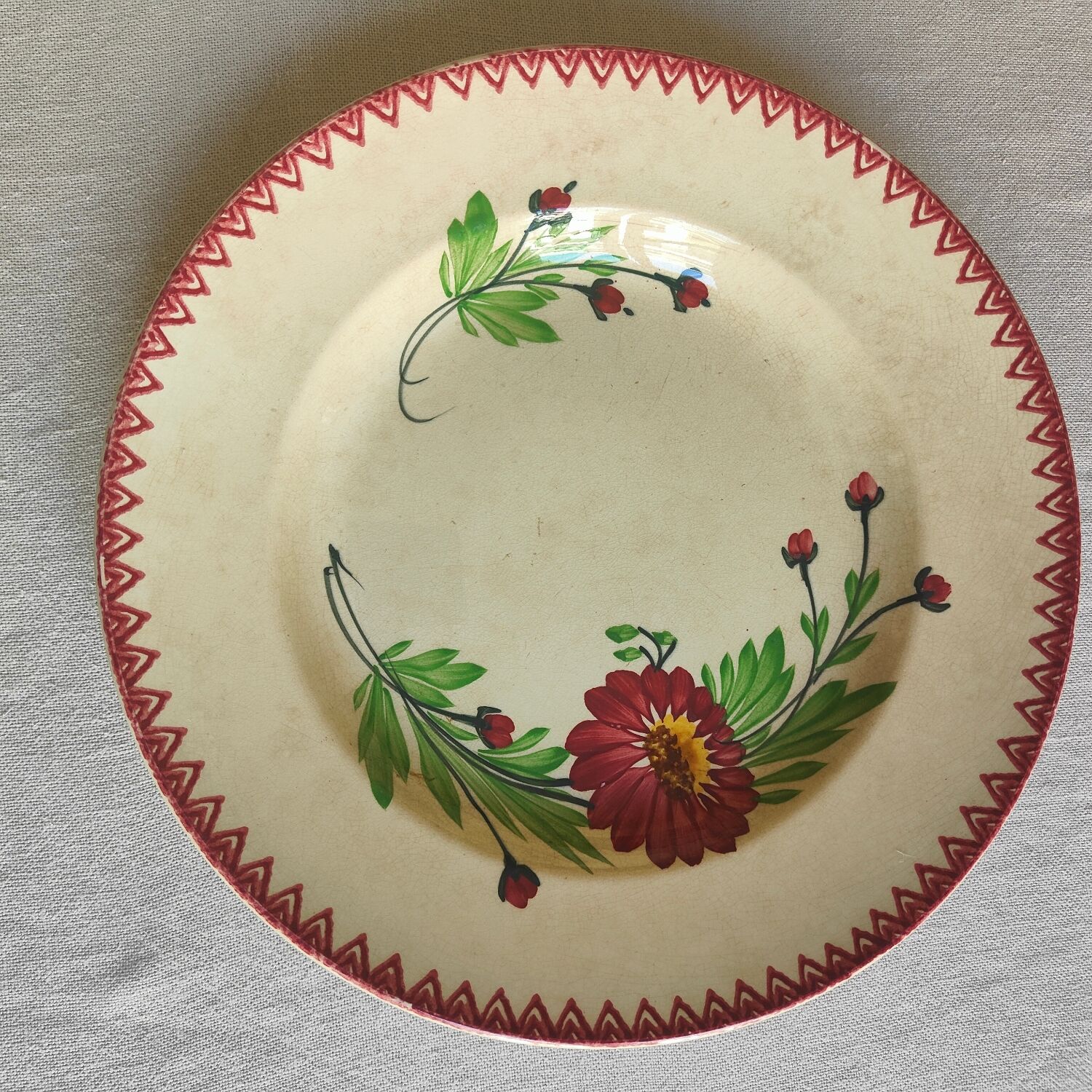 Round plate in iron earth Jules Vieillard