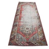 3x9 Rug For Hallway Antique Red Vintage Runner Rug, 102x261Cm SK 3931
