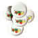 5 dessert/salad plates with stylised vegetable decoration. Sovirel France 70