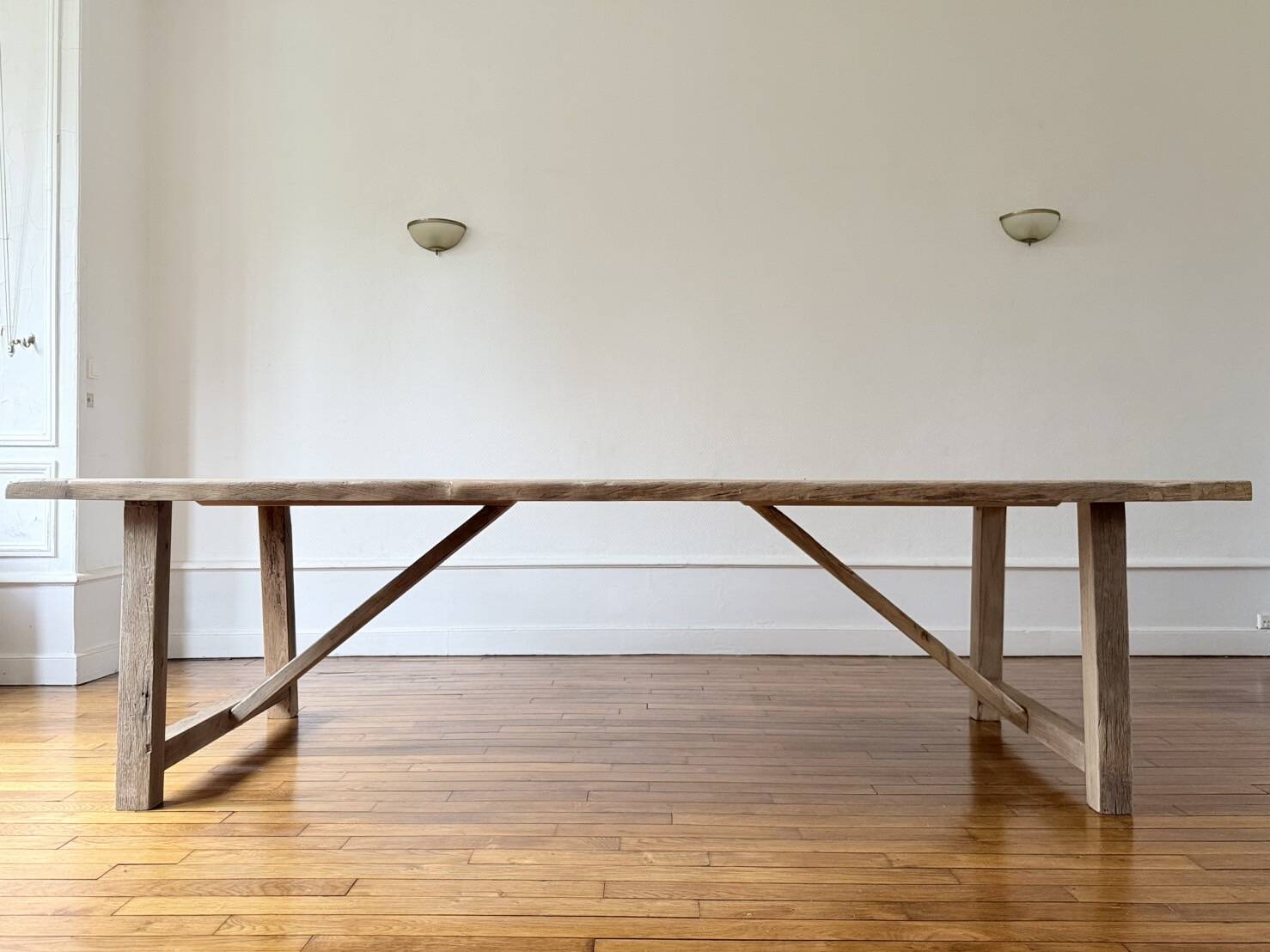 Farm table in solid old oak - Millau 200 by 100 cm
