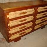 Chest of drawers mahogany and mulching around 1950 of Mexican manufacturing