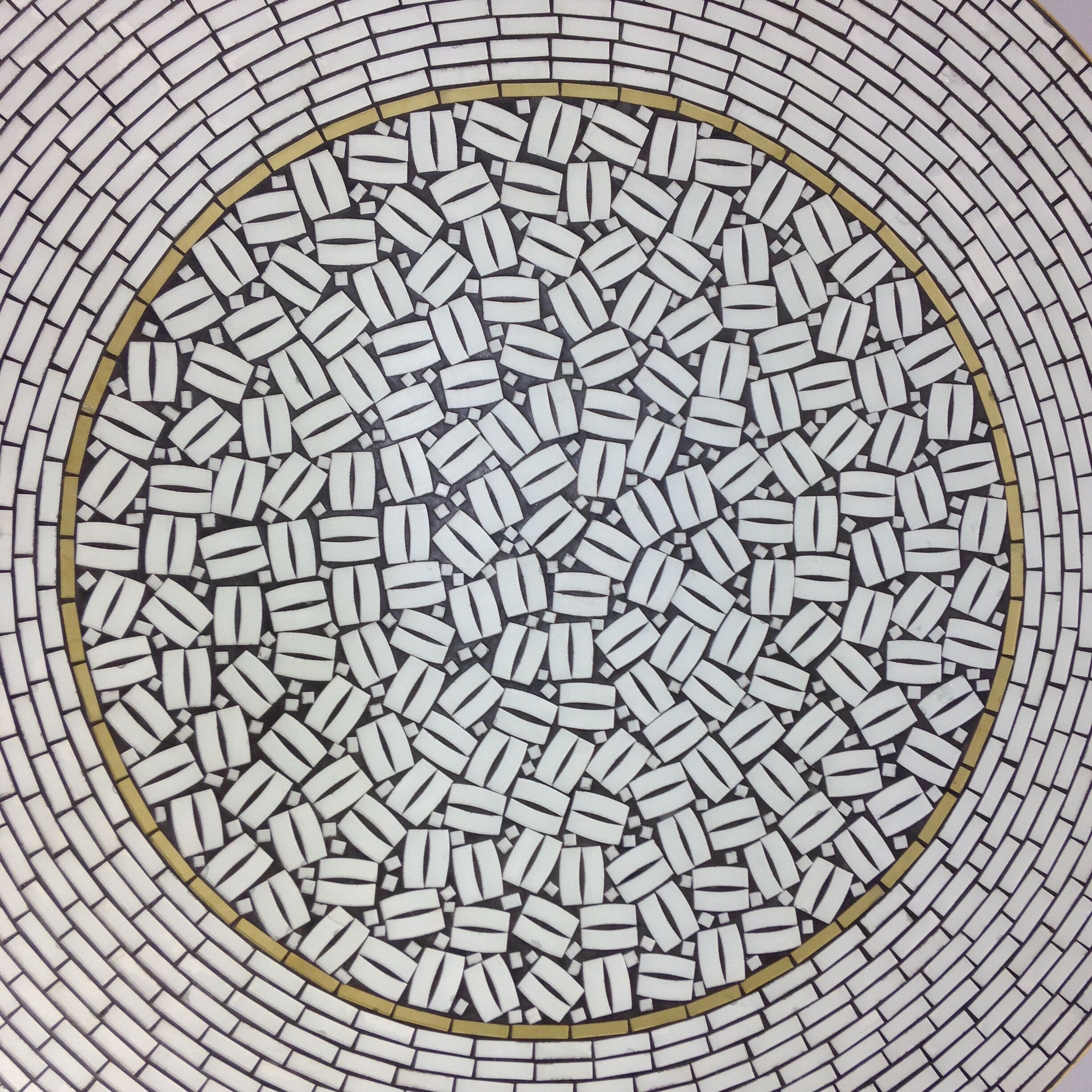 Large Round Mosaic Coffee Table by Berthold Muller, 1950s
