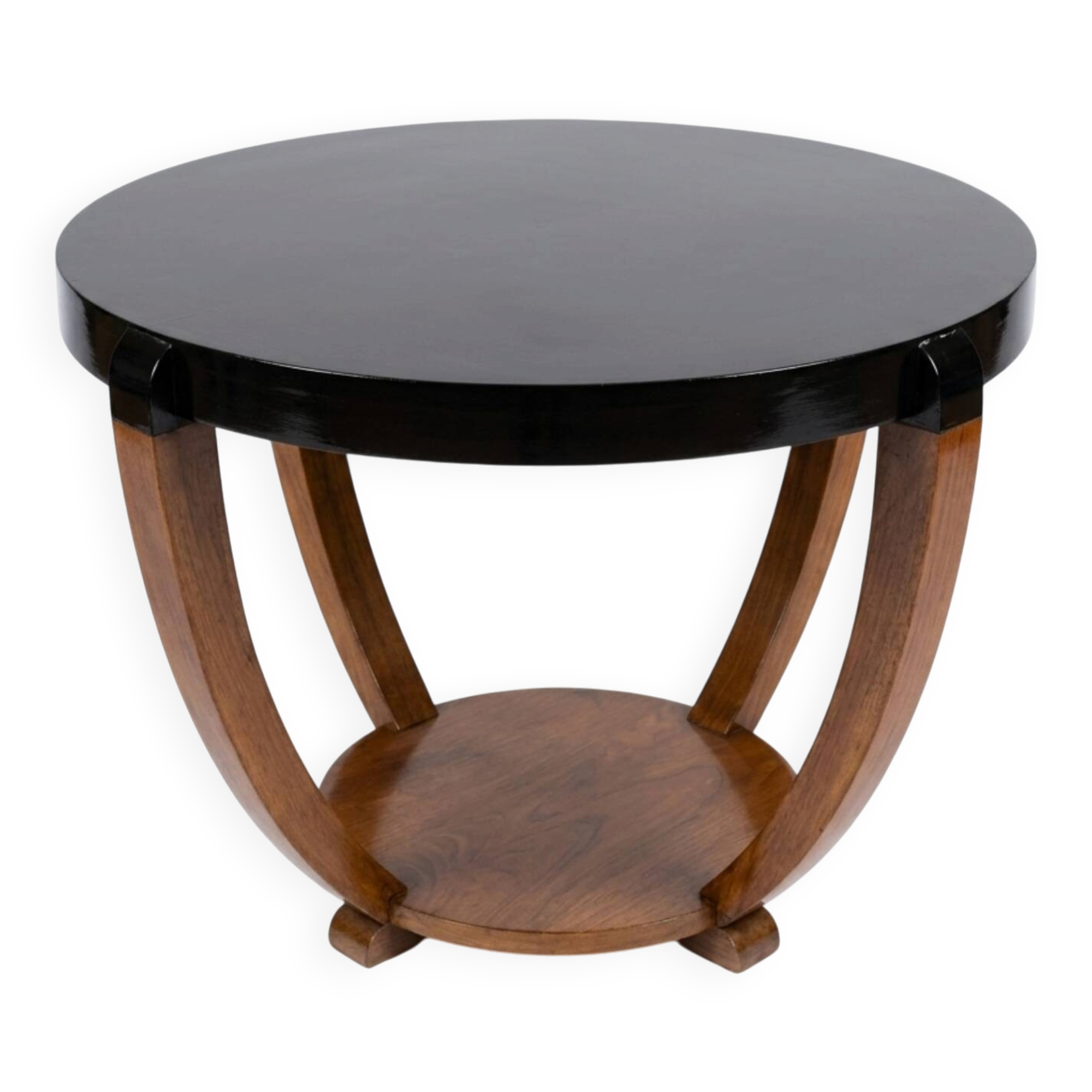 Large guéridon / Art Deco coffee table with saber legs (1930) – No lacquer