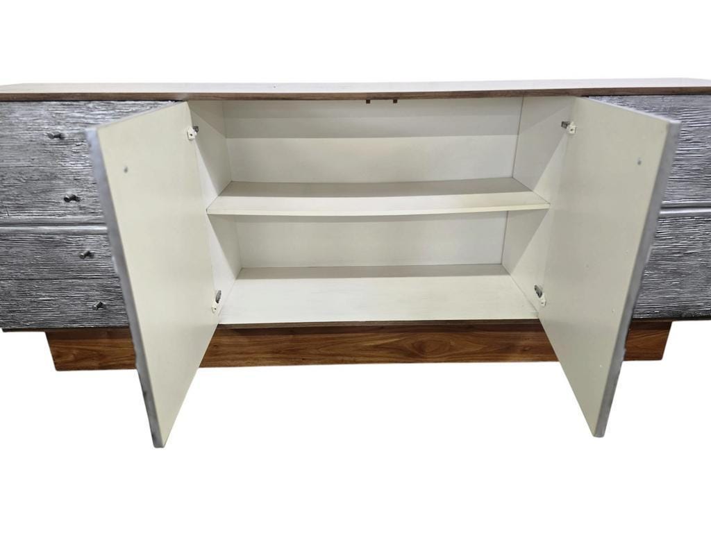 Vintage brutalist wooden sideboard / chest of drawers / buffet