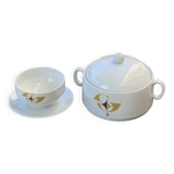 White porcelain soup tureen and sauce boat, Schirnding Bavaria, vintage 70s