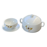 Soupiere et saucière en porcelaine blanche, Schirnding Bavaria, vintage 70