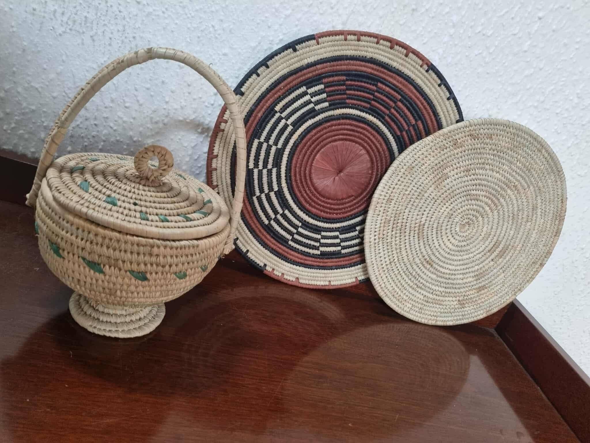 Set of 3 Woven African Baskets – Fulani Mbeedu from Cameroon