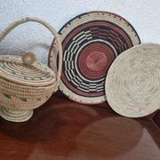 Set of 3 Woven African Baskets – Fulani Mbeedu from Cameroon