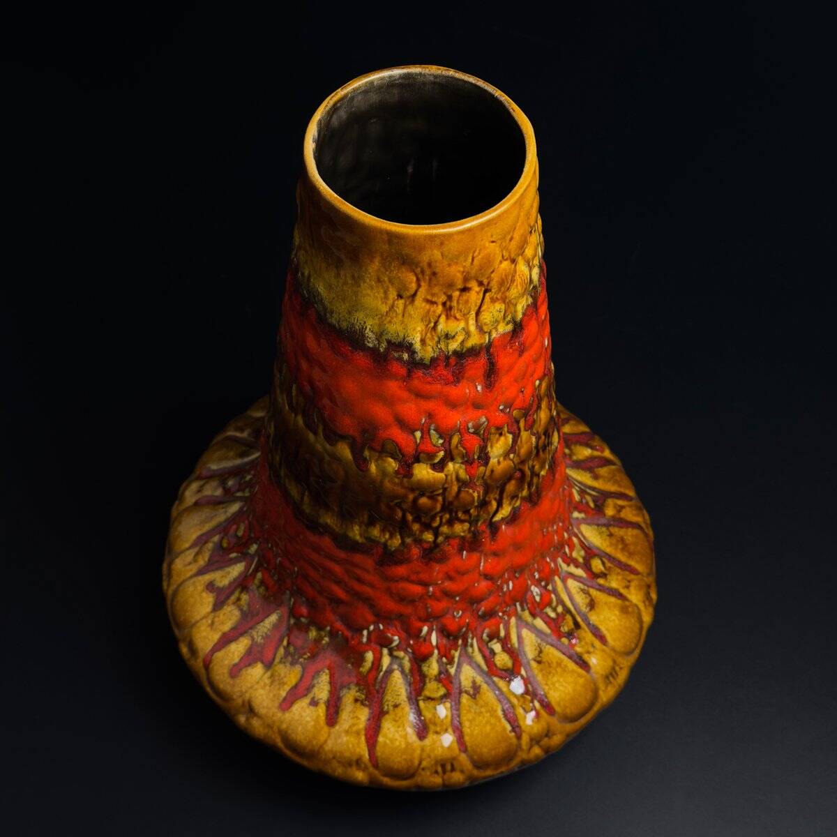 Vintage lava ceramic vase by Kil Liboje, Yugoslavia, 1960s.