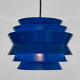 Pendant light "Trava" in blue lacquer by Carl Thore for Granhaga Metallindustri. Sweden 1960s.