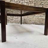 Teak coffee table with smoked glass 1970"