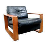 Fauteuil en cuir, Finlande, années 1960