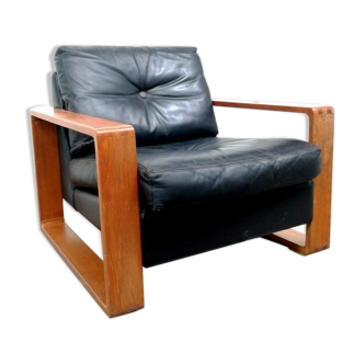 Leather lounge chair, Finland, 1960s