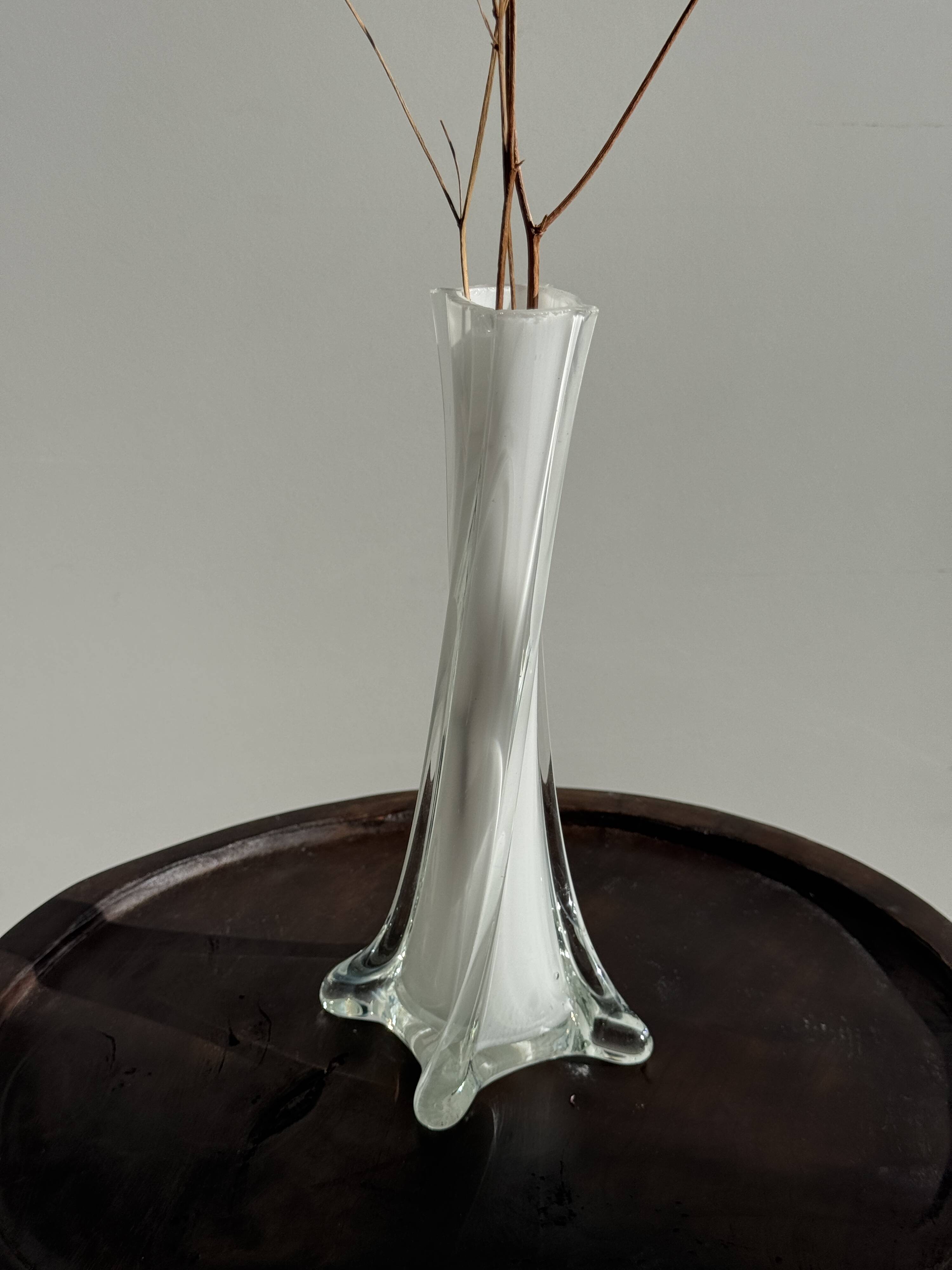 White glass bud vase