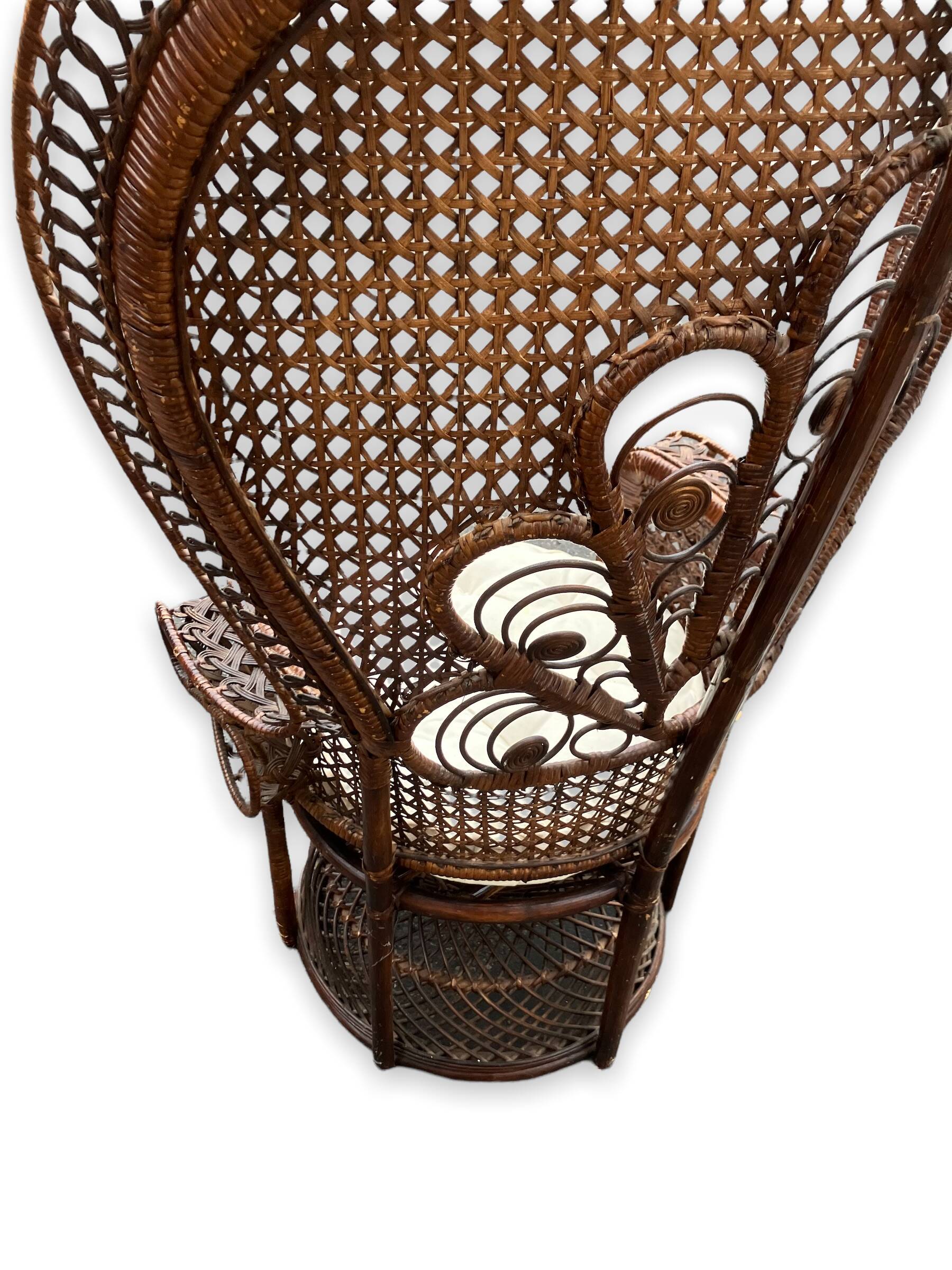 Armchair emmanuelle in rattan model peacock feather