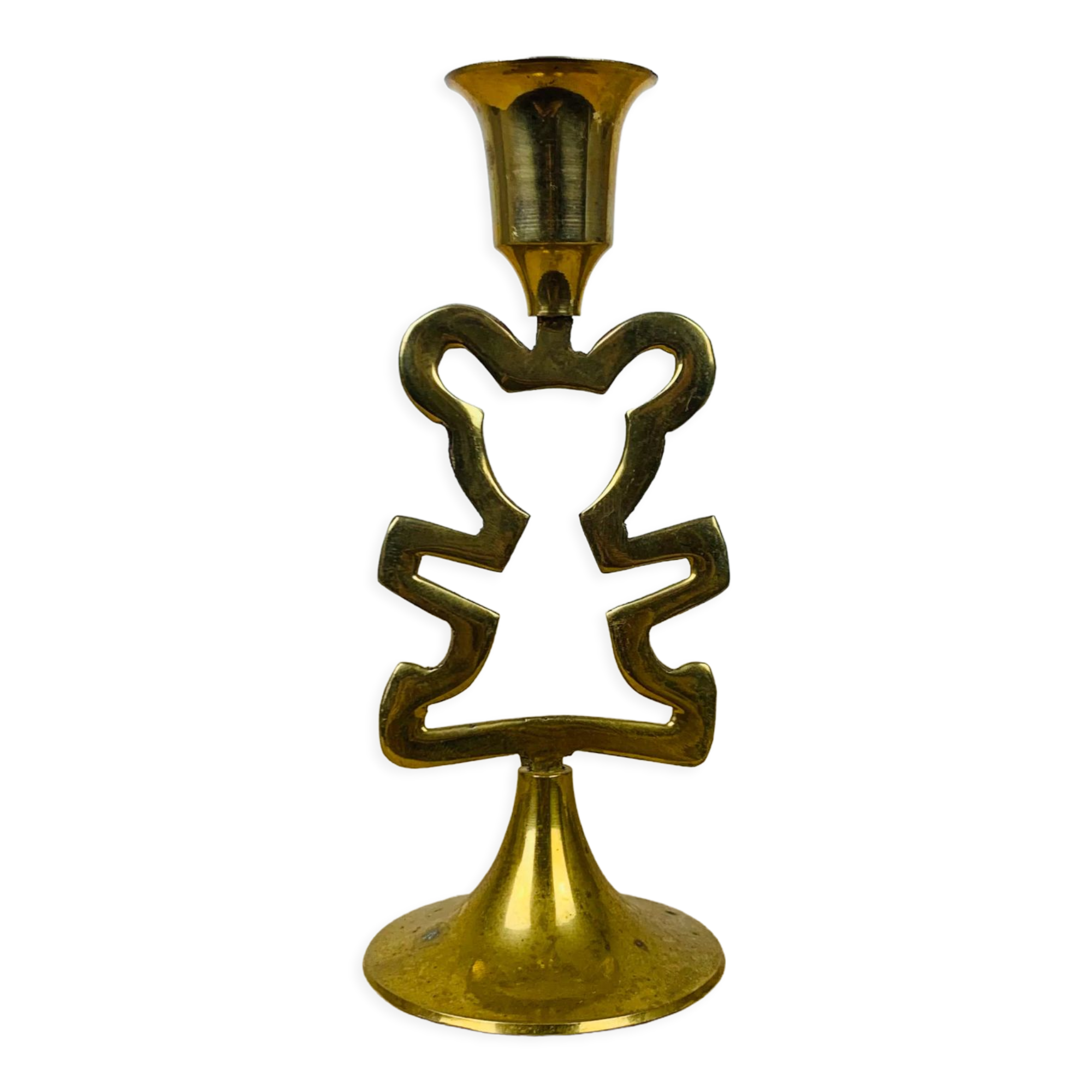 Bougeoir laiton nounours vintage